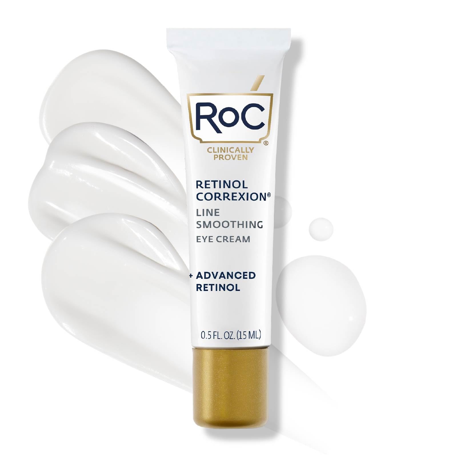 RoC Retinol Correxion Value Set Duo, Deep Wrinkle Anti-Aging Night Face Cream + Under Eye Cream for Dark Circles & Puffiness - Retinol Eye Care