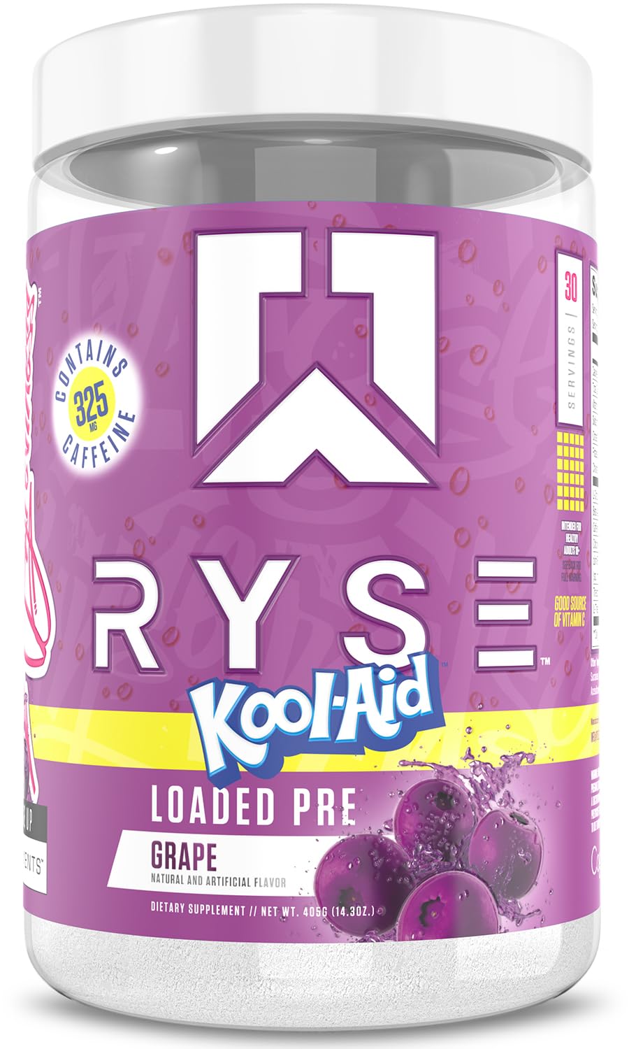 RYSE Loaded Pre Workout Powder - Country Time Blueberry Lemonade - Daily Pre-Workout for Men & Women with 300mg Caffeine, Beta Alanine, and Citrulline for Pump, Focus, and Energy - 30 Servings