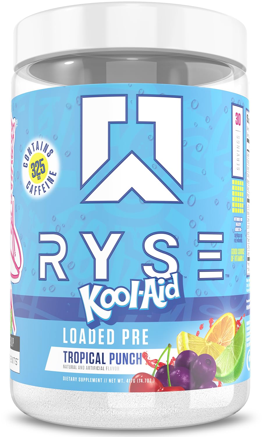 RYSE Loaded Pre Workout Powder - Country Time Blueberry Lemonade - Daily Pre-Workout for Men & Women with 300mg Caffeine, Beta Alanine, and Citrulline for Pump, Focus, and Energy - 30 Servings