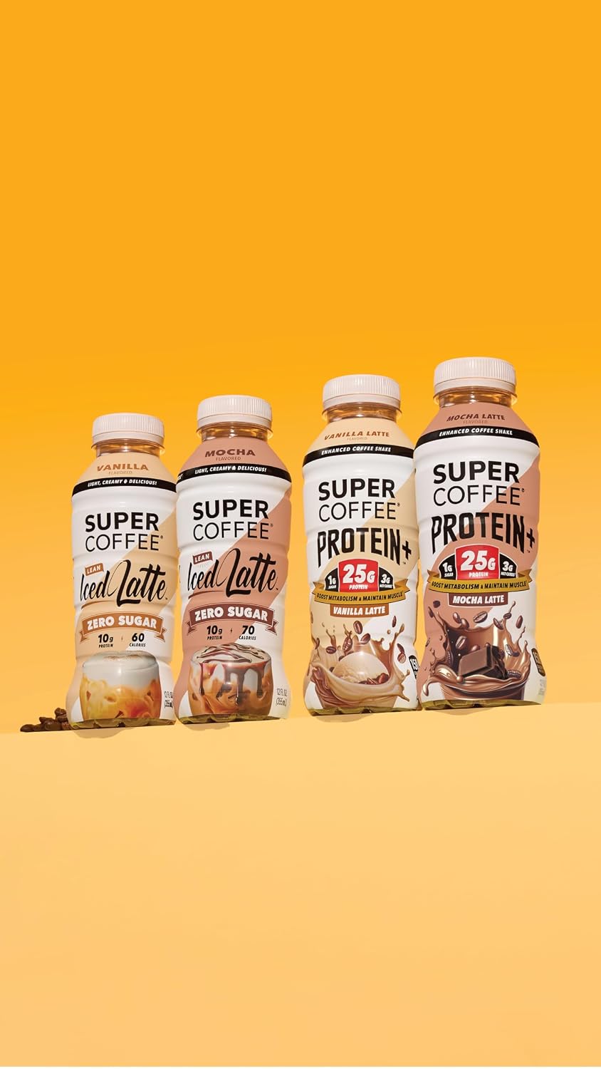 Super Coffee Protein+ Caffe Latte Protein Coffee, 25g Protein 12oz 12Pk