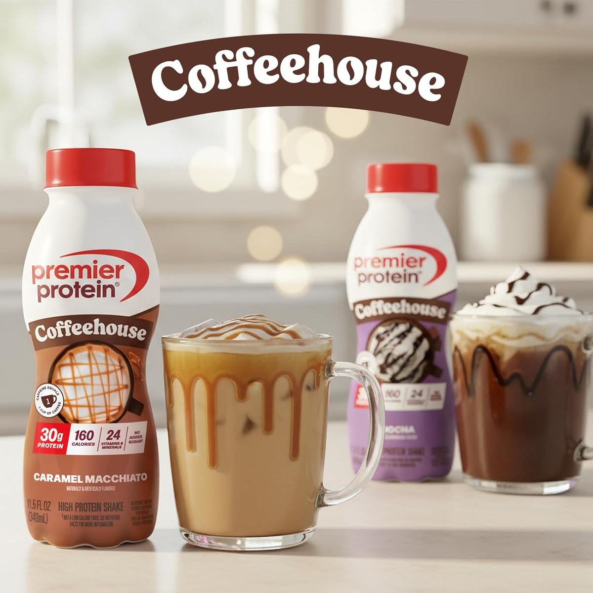 Premier Protein COFFEEHOUSE 30g Protein Shake, Caramel Macchiato, 12 Pack