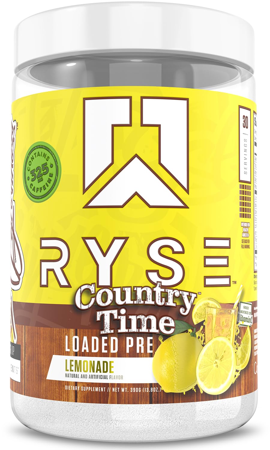 RYSE Loaded Pre Workout Powder - Country Time Blueberry Lemonade - Daily Pre-Workout for Men & Women with 300mg Caffeine, Beta Alanine, and Citrulline for Pump, Focus, and Energy - 30 Servings