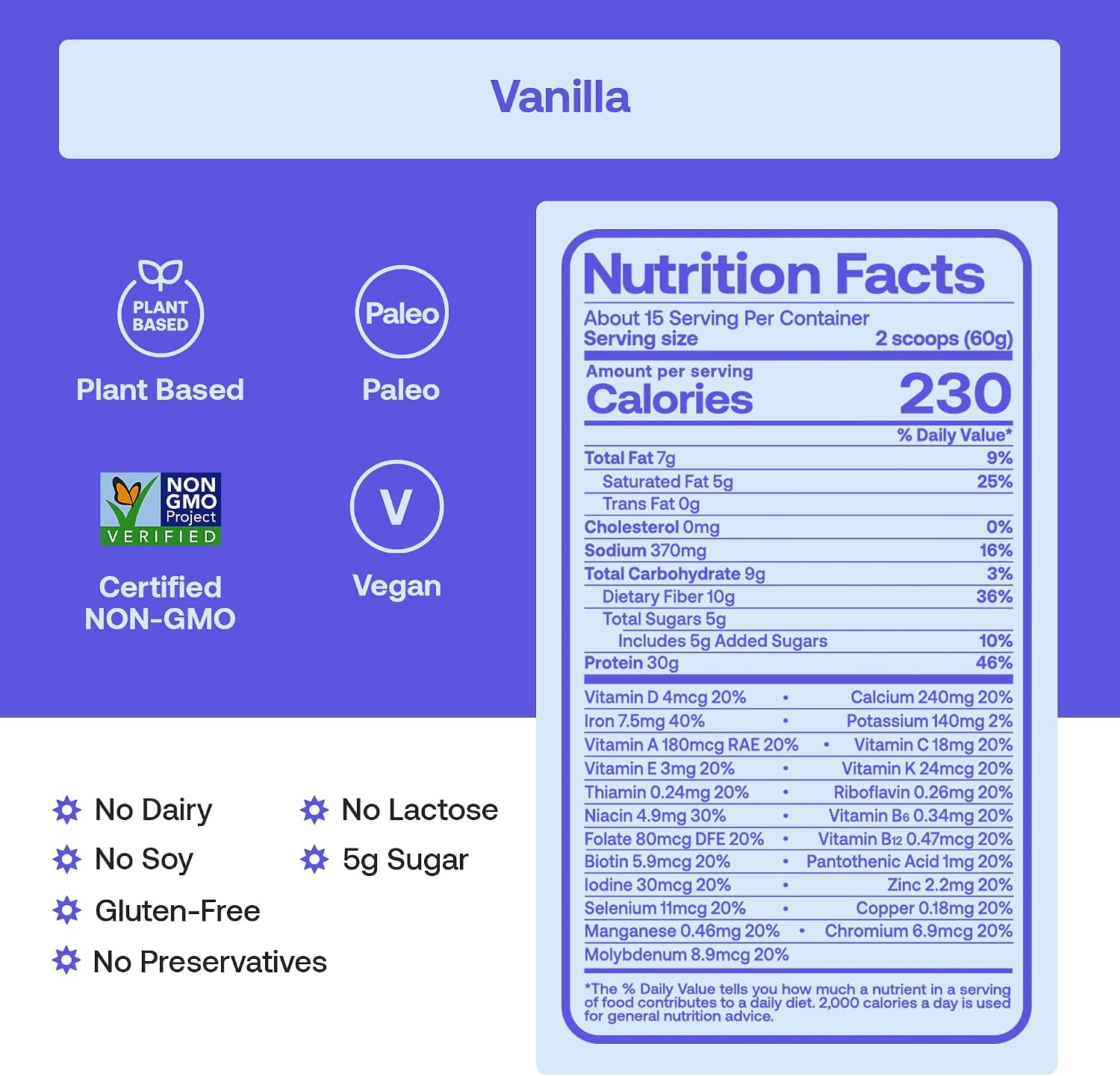 Happy Viking Plant-Based Vegan Protein Powder +100 Superfoods - Vanilla
