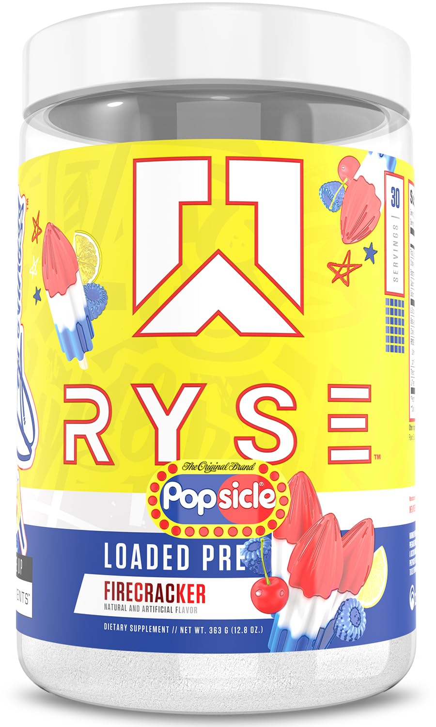 RYSE Loaded Pre Workout Powder - Country Time Blueberry Lemonade - Daily Pre-Workout for Men & Women with 300mg Caffeine, Beta Alanine, and Citrulline for Pump, Focus, and Energy - 30 Servings