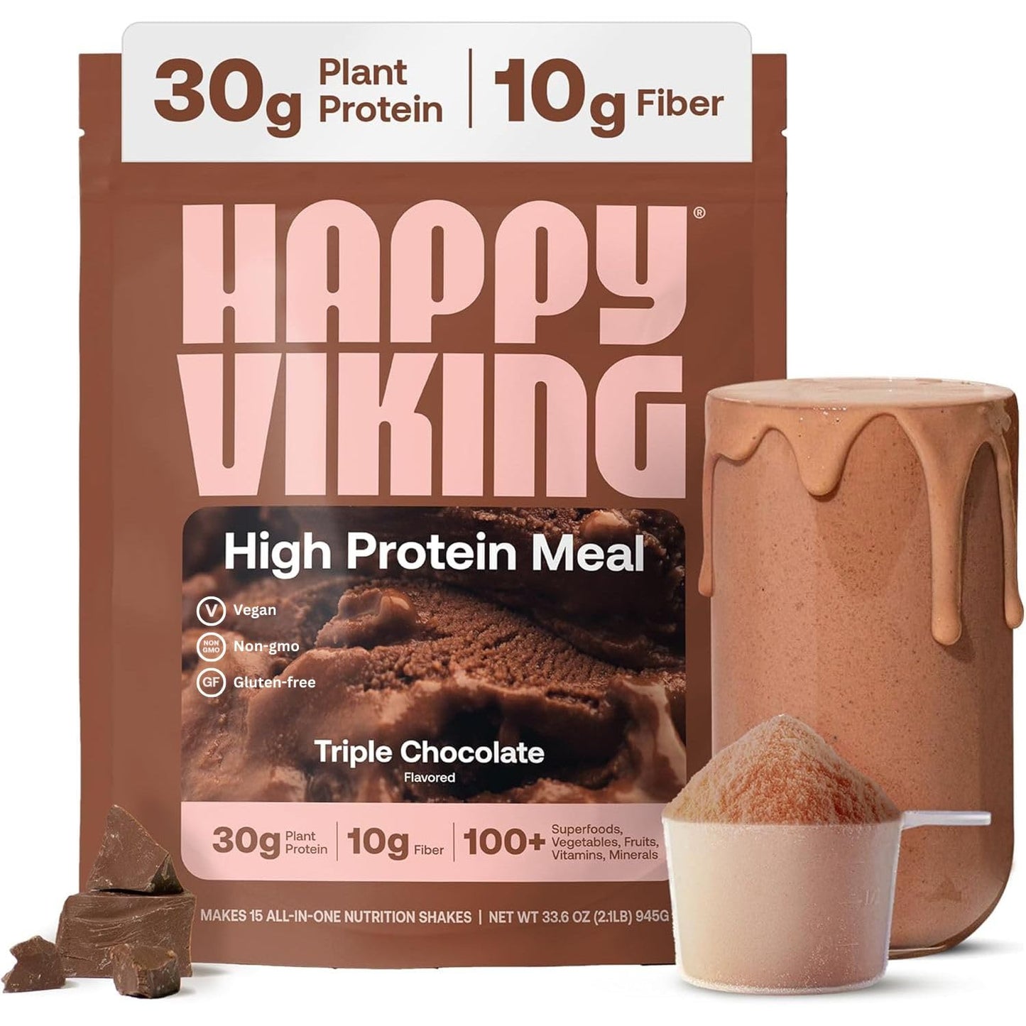 Happy Viking Plant-Based Vegan Protein Powder +100 Superfoods - Vanilla