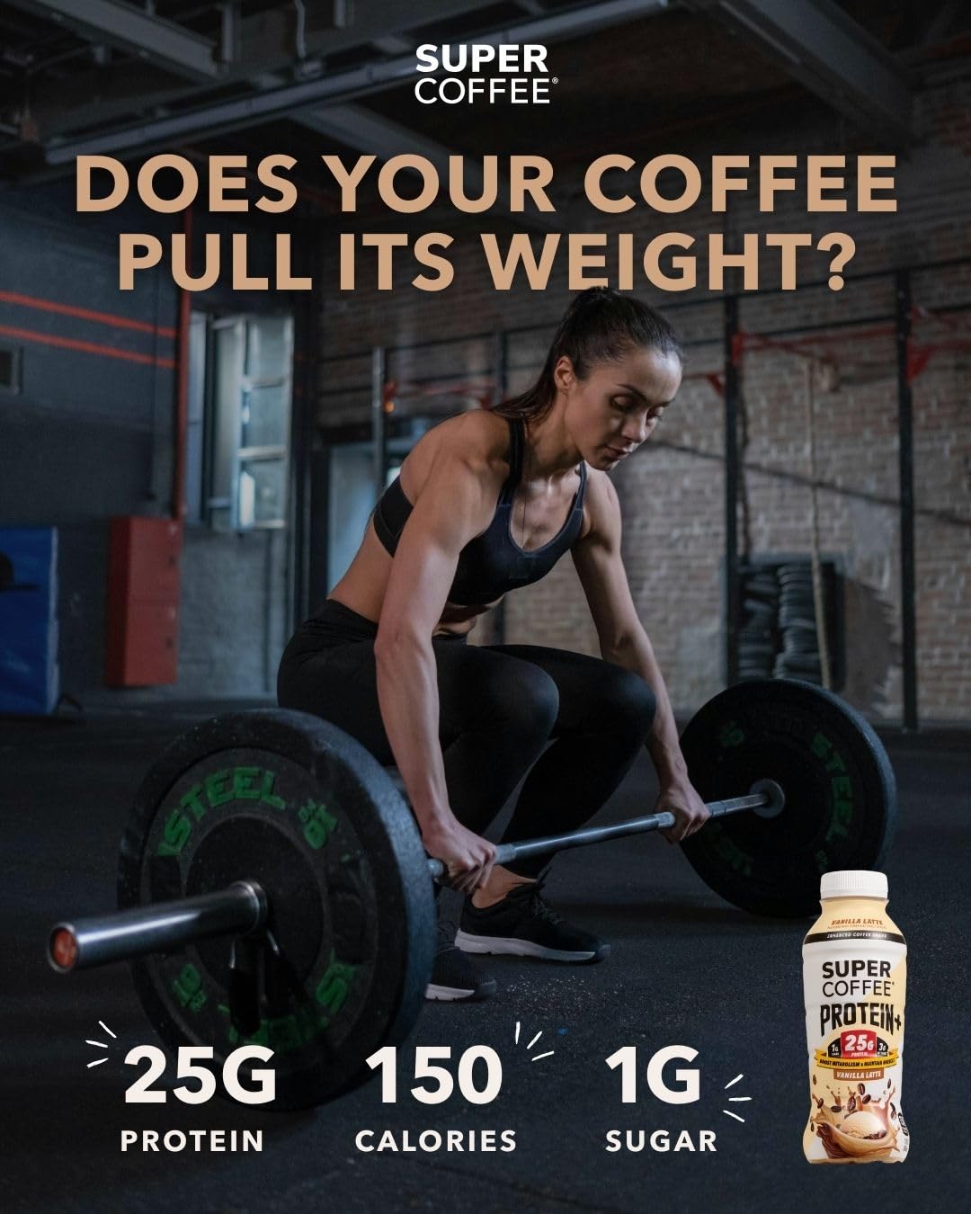 Super Coffee Protein+ Caffe Latte Protein Coffee, 25g Protein 12oz 12Pk