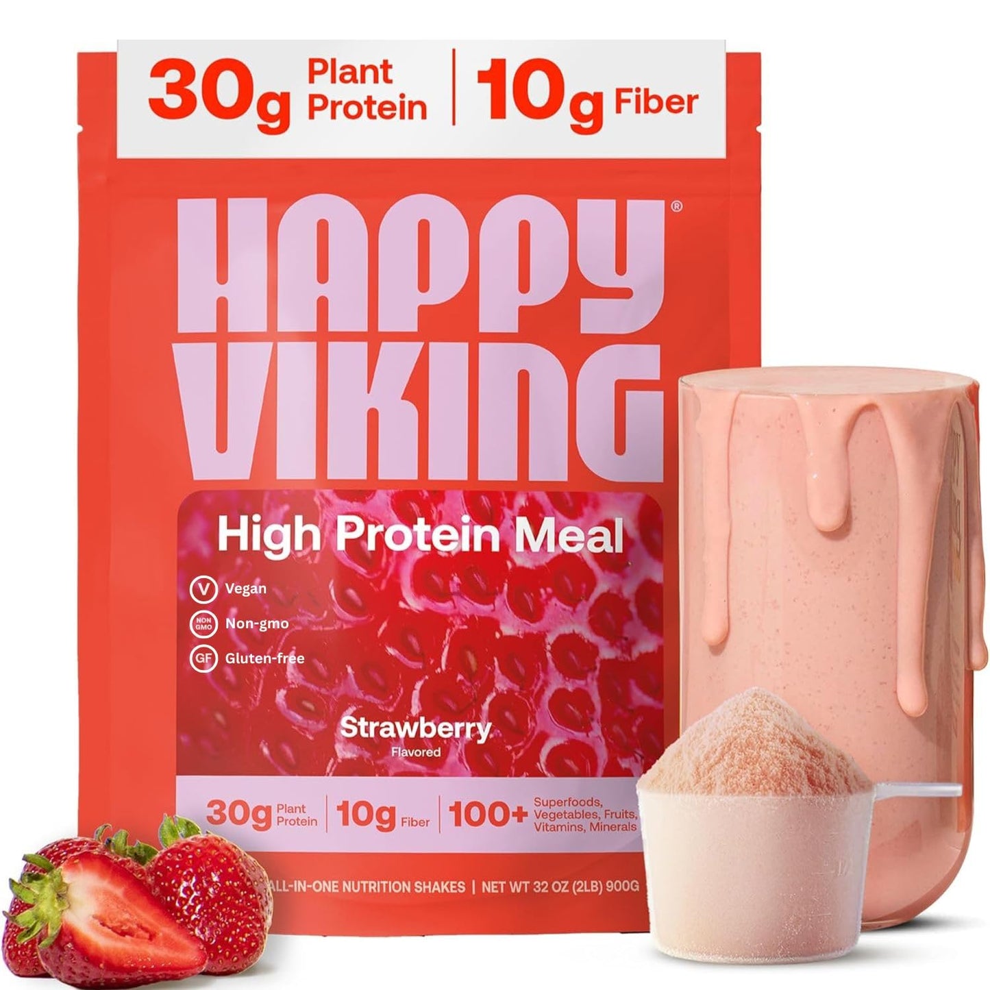Happy Viking Plant-Based Vegan Protein Powder +100 Superfoods - Vanilla