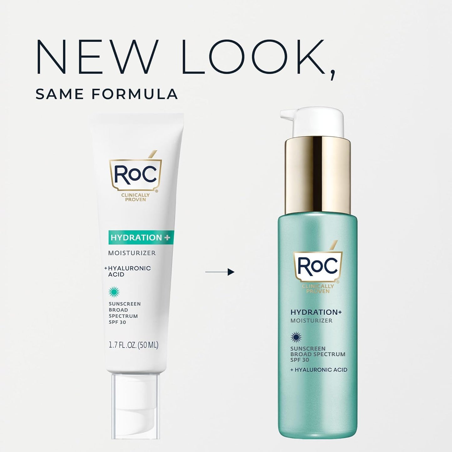 RoC Multi Correxion 1.5% Pure Hyaluronic Acid Anti Aging Daily Face Moisturizer with Sunscreen, SPF 30 Broad Spectrum Moisturizer + Retinol Eye Cream Packette