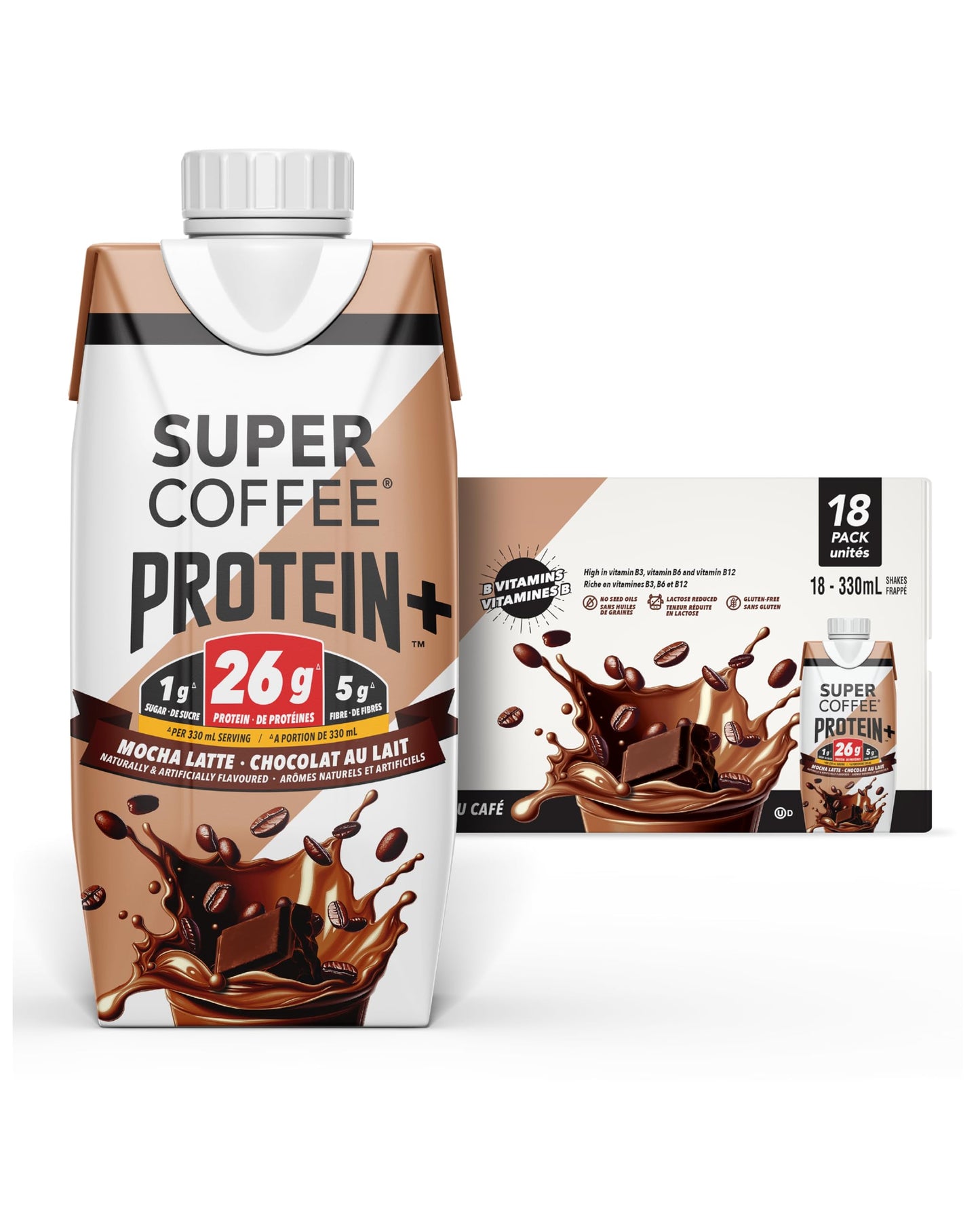 Super Coffee Protein+ Caffe Latte Protein Coffee, 25g Protein 12oz 12Pk