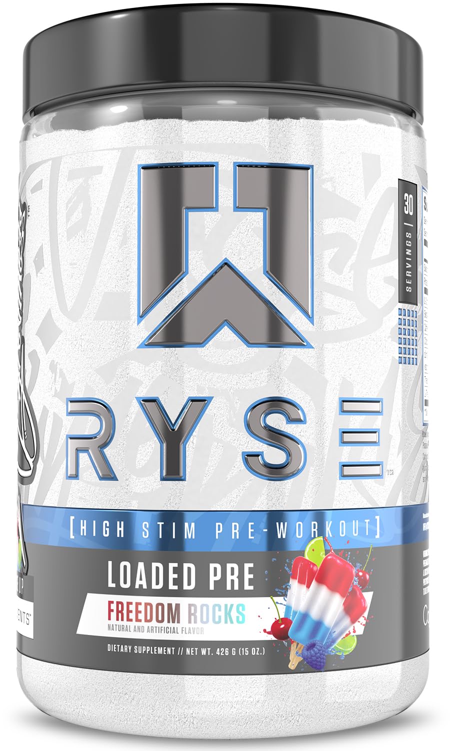 RYSE Loaded Pre Workout Powder - Country Time Blueberry Lemonade - Daily Pre-Workout for Men & Women with 300mg Caffeine, Beta Alanine, and Citrulline for Pump, Focus, and Energy - 30 Servings