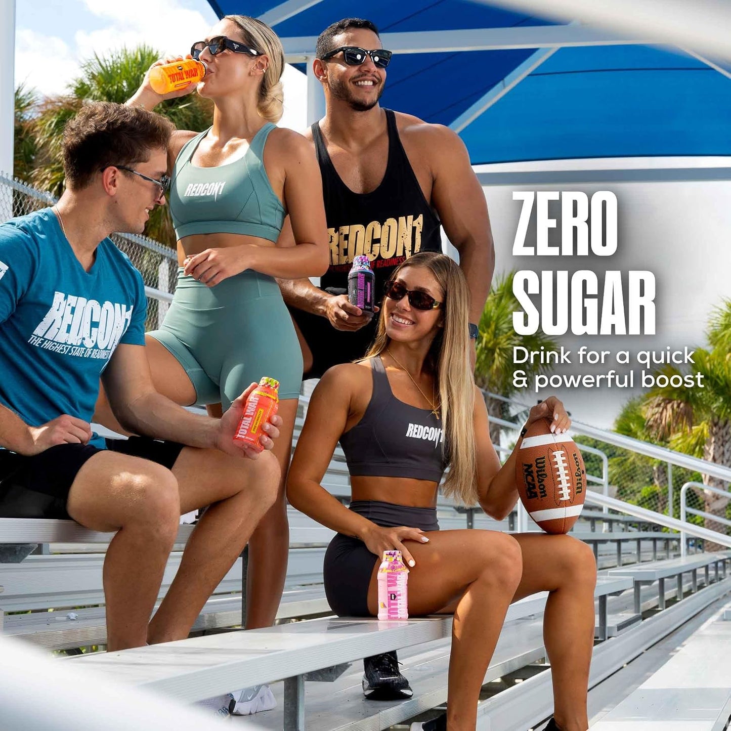 REDCON1 Total War Ready to Drink Pre Workout - Endurance Boosting, Keto Friendly RTD Formula - Amino Acid + Citrulline Malate Pre Workout Drink for Men & Women (Cali Splash, 12 Servings)