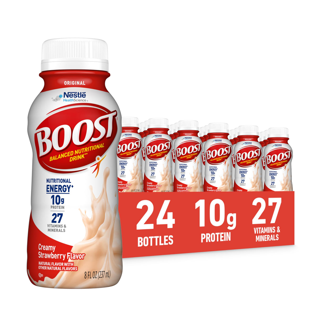 BOOST Original Nutritional Shake, Ready to Drink, Peaches & Crème, 24 Pack