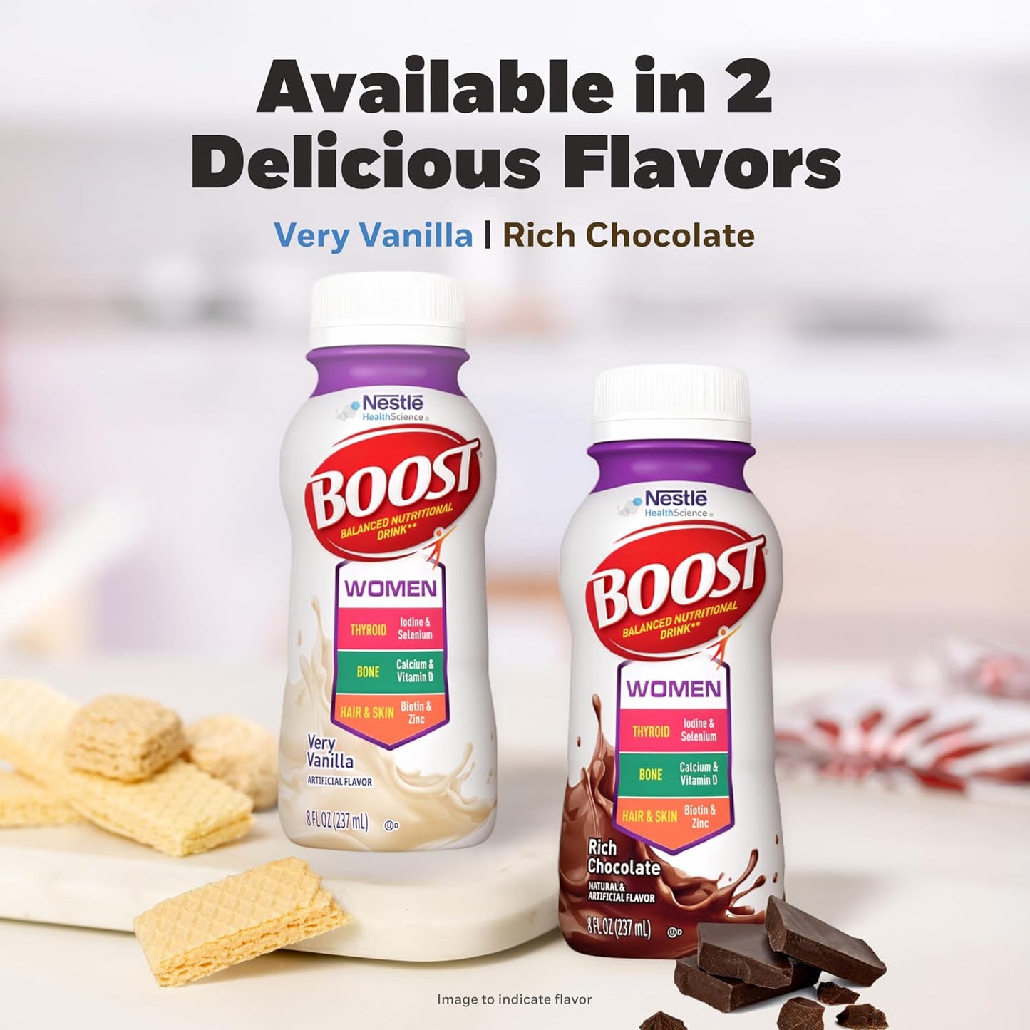 BOOST Women Balanced Nutritional Drink, Rich Chocolate, 8 fl oz (Pack of 24)