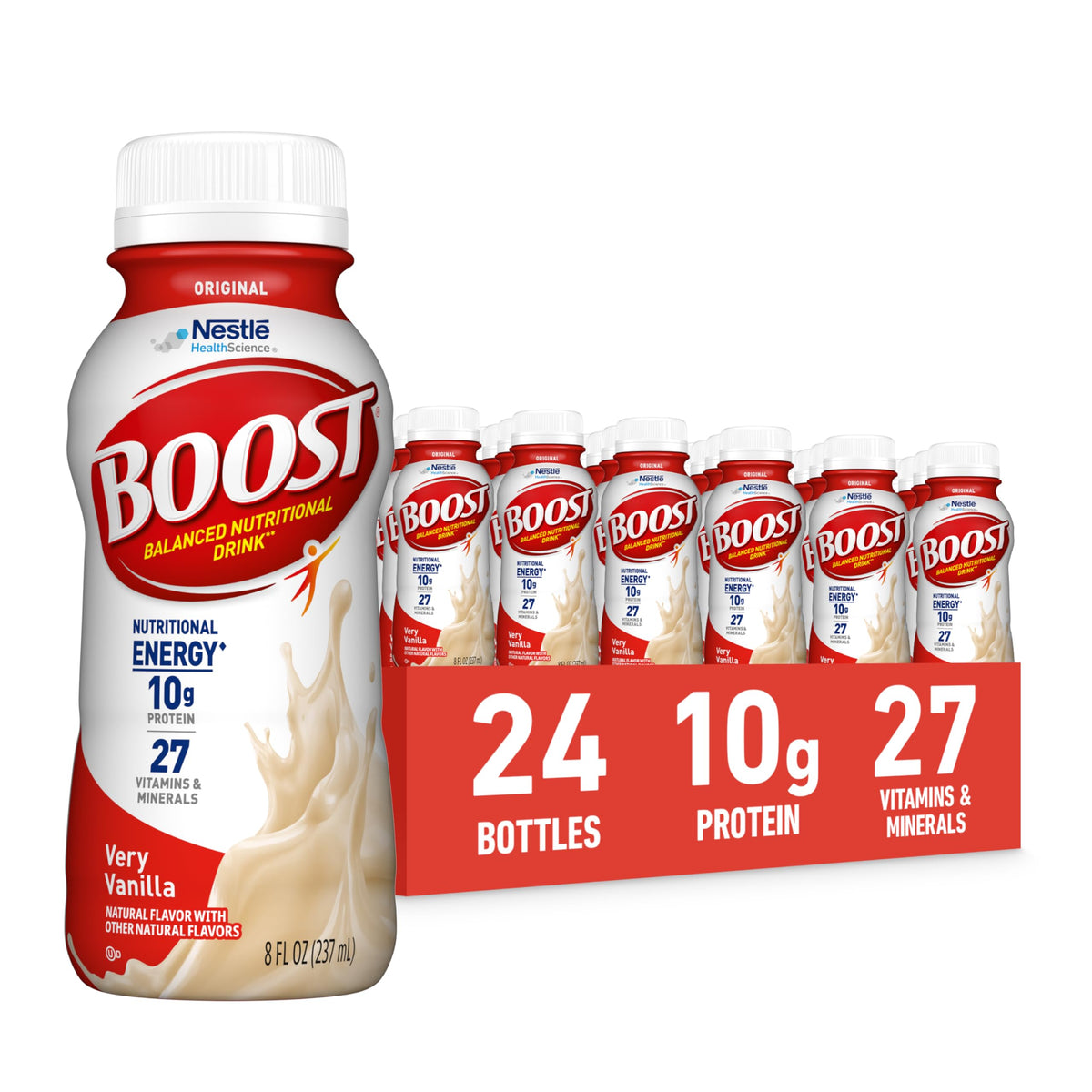 BOOST Original Nutritional Shake, Ready to Drink, Peaches & Crème, 24 Pack