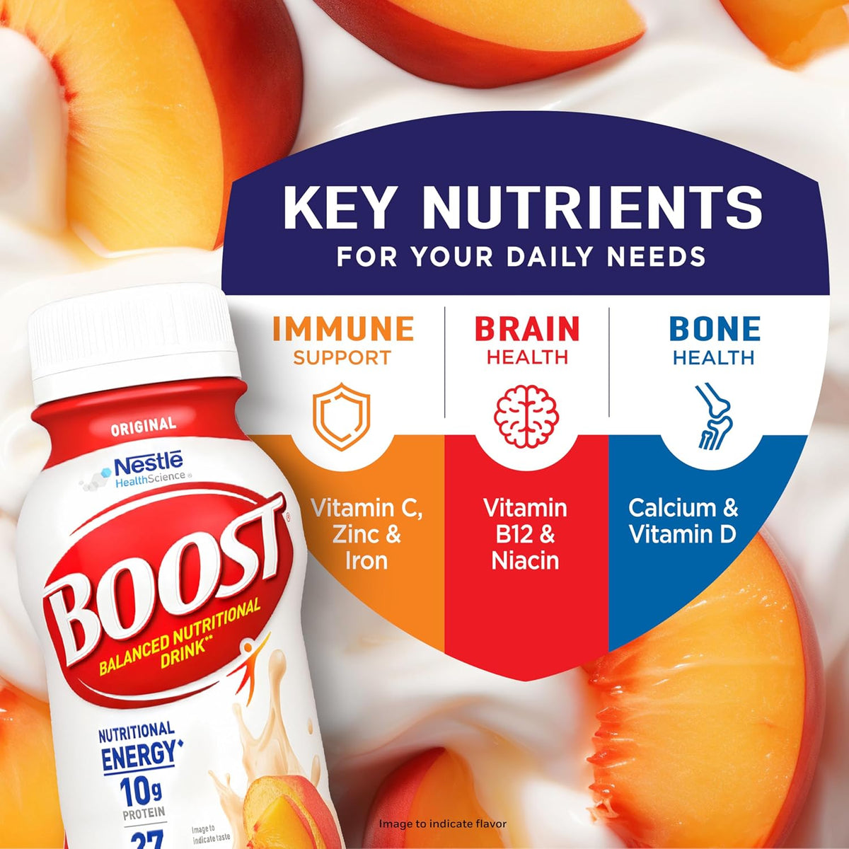 BOOST Original Nutritional Shake, Ready to Drink, Peaches & Crème, 24 Pack