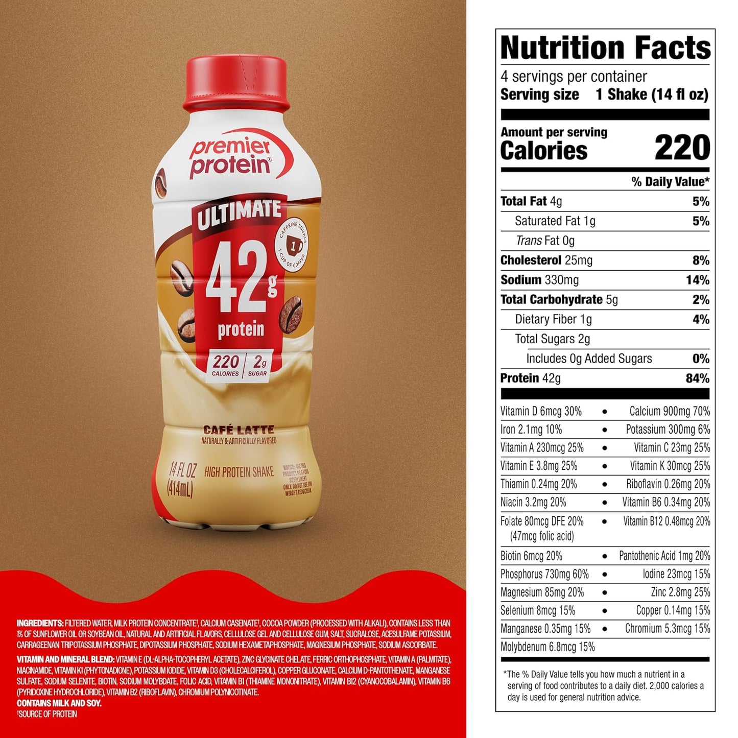 Premier Protein ULTIMATE 42g High Protein Shake, Variety Pack, 12 Pack